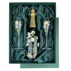 Buy & Send Perrier Jouet Belle Epoque Brut, Vintage, 2012 in Green Presentation Set With PJ Flutes